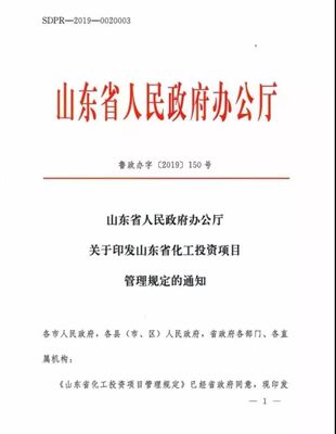 山東規(guī)范化工項目投資管理 官方文件明確新舉措